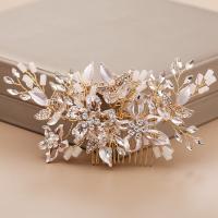 Diadema De Perla Y Cristal Flor Y Hoja Para Novia Accesorios De Cabello De Boda Tiara Combinado Con Peine Para Mujer Joyería De Moda - details 2