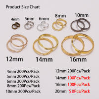 Anillos Abiertos Doble Bucle 50-200pcs/lot 4-12mm Colores Dorados Para Conectores De Joyería DIY Suministros De Metal Cuero - details 1