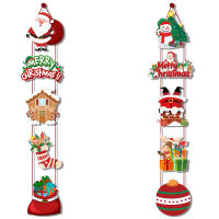 Bandeja Decorativa De Navidad 2024 Con Santa Claus Snowman Y Ciervo Colgante Para Decoración De Puerta En Casa Adornos Navideños Noel - details 4
