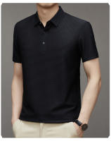 Camiseta De Verano De Seda Helada Con Manga Corta Absorbente De Sudor Color Sólido Top Ligero Con Cuello Redondo Gran Tamaño - details 7