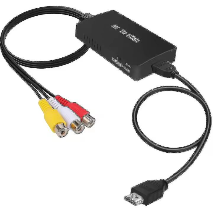 Convertidor Rca a Hdmi, adaptador Comuesto Hdmi compatible con 1080P Pal/NTSC A - 1