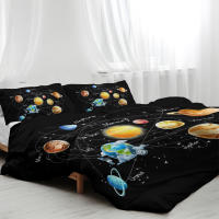 Juego De Cama Galaxia Planetario 3 Piezas Cubierta De Edredón Tema Astronómico Para Adolescentes Poliéster Moderno Para Todas Las Estaciones - details 5