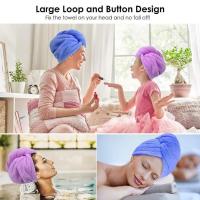 Toalla Para Secado Rápido De Pelo De Microfibra Coral Super Absorbente Turbante Para Secado Del Pelo Envoltura Rápida - details 2