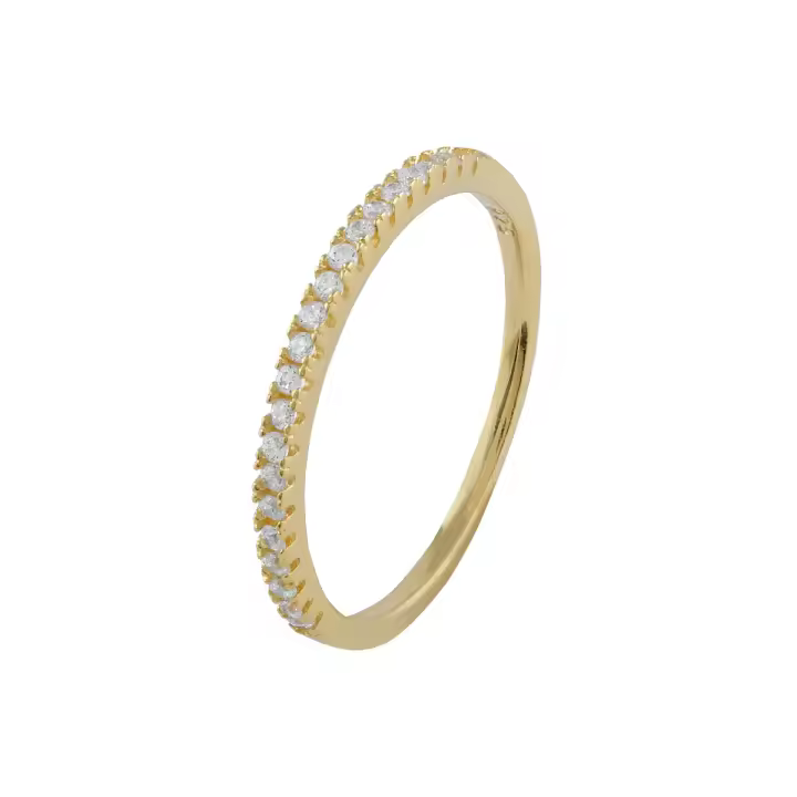 Anillo Itemporality Steffi Plata Baño Oro y Circonitas transparentes - 1