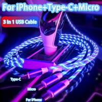 Cable De Carga Rápida 3 En 1 Con Luz LED Para iPhone Samsung Xiaomi Redmi Conectores USB Tipo C Y Micro USB Alta Corriente 3A - details 4