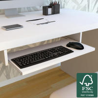 Henor PortaTeclado Bandeja Extraíble Madera FSC®. Bajo escritorio. Bajo Mesa. 55-68-70 Cm. Blanco. Gris. Grafito. Henor - details 1