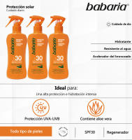Babaria Pack 3x Spray Corporal Aloe SPF30: Spray Protector Solar Cicatrizante, Regenerador y Hidratante para una Protección Completa - details 0