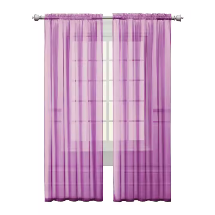 Cortinas De Tulle Transparentes De Color Sólido Modernas Para Decoración De Ventanas En Hogar Cortinas Voile Transparentes Para Sala De Estar 100cmX200cm - 1