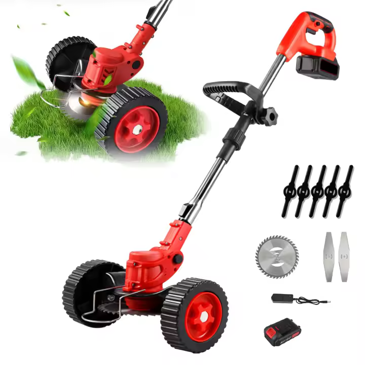 Cortacésped inalámbrico de 21V, cortacésped eléctrico de 21000RPM, cortador plegable ajustable para jardín, Makita con 1 baterías， - 1
