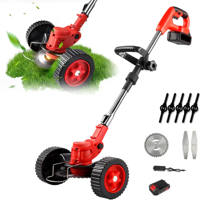 Cortacésped inalámbrico de 21V, cortacésped eléctrico de 21000RPM, cortador plegable ajustable para jardín, Makita con 1 baterías， - 1