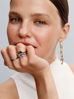 Pandora - Anillo de esmalte Negro y Piedras-Baño de Oro de 14K - details 3