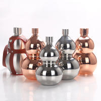 Botella De Vino Portátil De Acero Inoxidable 304 Flasque Ruso En Forma De Calabaza Con Funda Para Copa Ideal Para Actividades Al Aire Libre Y Deportes - details 5