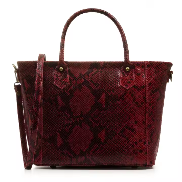 Firenze Artegiani. Paola Bolso tote Mujer.Piel auténtica Gamuza Estampado Serpiente . Made in Italy. Vera Pelle Italiana. - 1