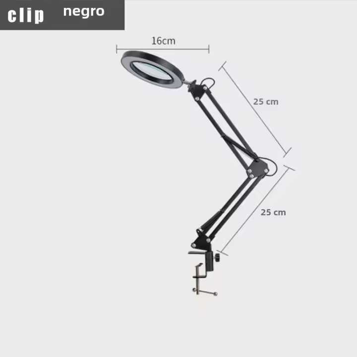 Lupa with Luz LED 2 en 1, Lámpara de estritorio con 3 Modos de Color, regulable, sin escalonamiento, Manos gratis, 5X - 1