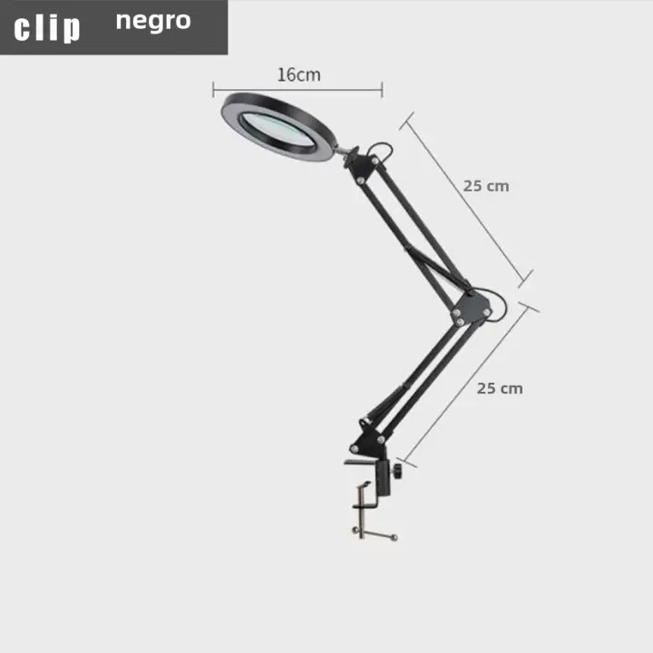 Lupa with Luz LED 2 en 1, Lámpara de estritorio con 3 Modos de Color, regulable, sin escalonamiento, Manos gratis, 5X - 1