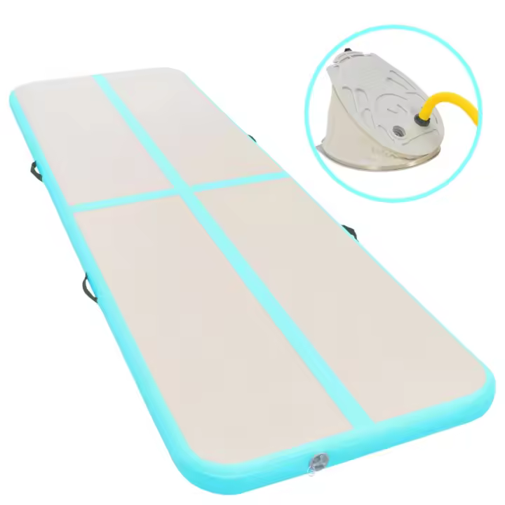 vidaXL Esterilla Inflable de Gimnasia con Bomba 500x100x10 cm PVC Estera Color Azul,  Rosa,  Verde y mas - 1