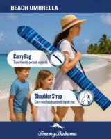 Sombrilla de Playa Tommy Bahama Azul Modelo 2025 - 2,28m con Anclaje ANCHORX™ – UPF50+, Resistente al Viento, Inclinable y con Bolsa de Transporte - details 5