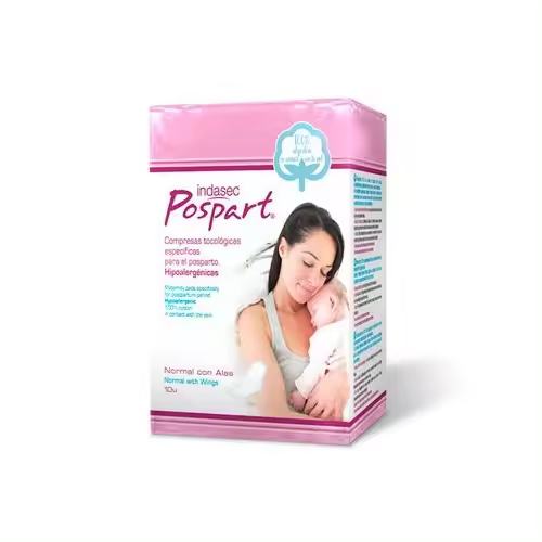 Indasec Postpart Compresa Normal Alas 10 Unidades - 1