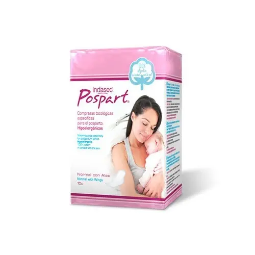 Indasec Postpart Compresa Normal Alas 10 Unidades - 1