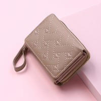 Cartera De Mujer Tri Fold Bolsa De Tarjetas PU Con Múltiples Bolsillos Estilo Coreano Minimalista Bordado De Amor Casual - details 9