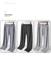 Pantalones Casuales Para Hombre Ultrafinos Y Elásticos Alta Elasticidad Transpirables Suaves Estilo De Negocios Verano Slim Fit Cierre De Cremallera - details 8