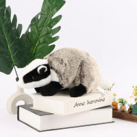 Muñeco De Peluche De Zorro Simulado En Gris Y Blanco 33cm Juguete Para Niños Regalo De Cumpleaños Relleno De Algodón PP Adecuado Para Todas Las Edades - details 1