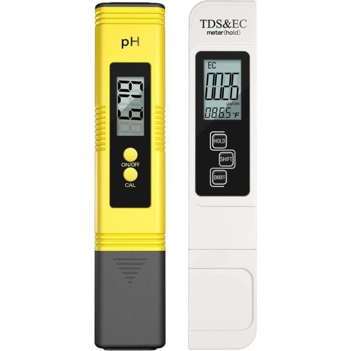 ZLY Medidor de TDS y PH, medidor de pH tipo bolígrafo de alta precisión 0,01 ph +/- 2% Precisión de lectura PH/TDS/EC/Temp Probadores de agua 4 en 1 para interiores, agua potable, piscinas, acuarios (amarillo + blanco)