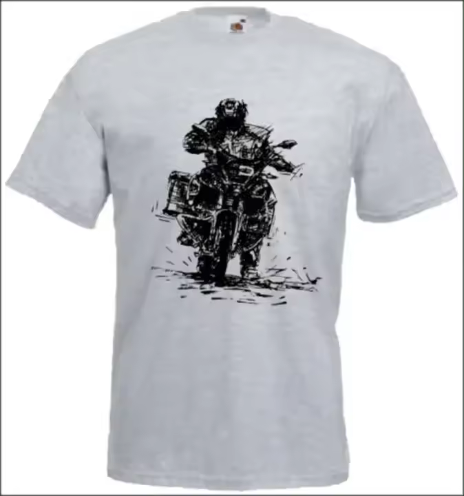 Camiseta De Motocicleta Alemana 1200 Gsa T-Shirt Camiseta De Aventura Motorrad Para Hombres Algodón 100% Moda Streetwear Transpirable Ligera Secado Rápido Protección Solar Sostenible Sin Capucha Estilo Casual - 1