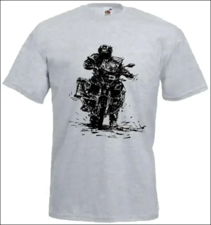 Camiseta De Motocicleta Alemana 1200 Gsa T-Shirt Camiseta De Aventura Motorrad Para Hombres Algodón 100% Moda Streetwear Transpirable Ligera Secado Rápido Protección Solar Sostenible Sin Capucha Estilo Casual - 1