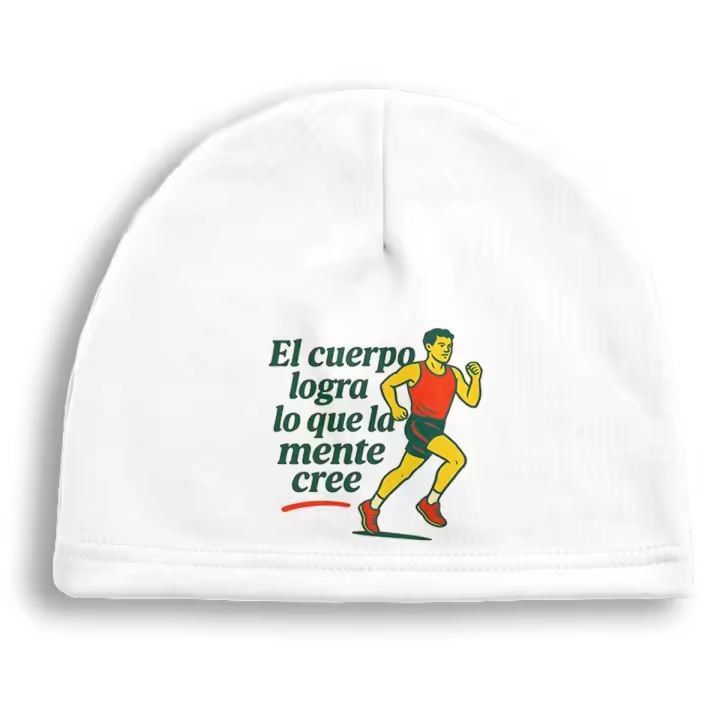 MERCHANDMANIA Gorro deportivo frase motivadora gimnasio cuerpo mente logro esfuerzo deporte running deporte correr - 1