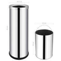 vidaXL Cubo de basura para hotel de acero inoxidable 32 L - details 5