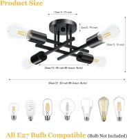 Modern Sputnik Ceilin Ganchero Nordic Semi Montaje En Pared Lámpara Vintage Decoración De Hogar Luz Iluminación Fijación LED - details 4