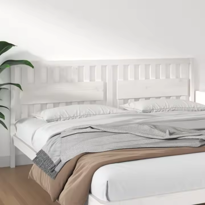 Cabecero de cama madera maciza de pino blanco 205,5x4x100 cm - 1