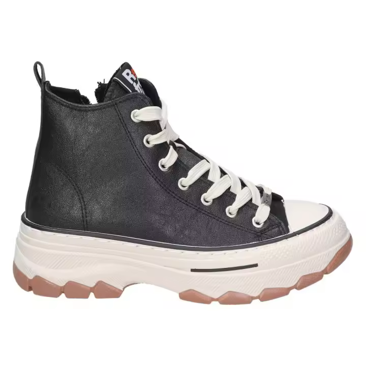 REFRESH | Zapatillas Altas Refresh para Mujer – Zapatillas Abotinadas con Plataforma en Color Negro – Zapatillas Casual con Cierre de Cordones y Cremallera – Estilo Casual – Estilo Urbano – Cómodas – Modelo 172318 - 1