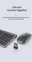 Jomaa Teclado Y Ratón Inalámbricos Ultrafinos USB 2.4G + Bluetooth Recargables Con Funciones Multimedia Para Oficina Doméstica - details 13