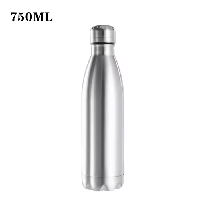 Botella De Agua Portátil Para Exteriores De Acero Inoxidable Grado Alimenticio Uso Deportivo Capacidad De 500/750/1000ml Resistente a Fugas - 1
