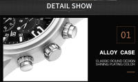 Reloj De Pulsera Deportivo De Lujo Para Hombre MEGIR Con Dial De 48mm Cuarzo Resistente Al Agua De Leather Calendario Cronógrafo Moda Y Casual - details 6