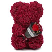 Regalo De Aniversario Para Madre Día De San Valentín Decoración De Hogar Rosa Artificial Eterna Con Oso Teddy Uflower - details 26
