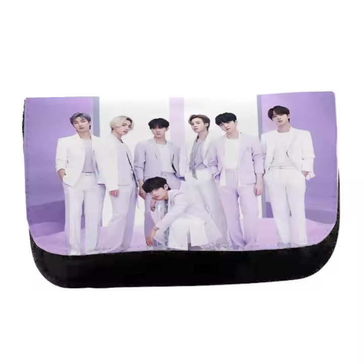 ESTUCHE NECESER DE LONA Run BTS Born singer no more dream N.O unisex negro monedero billetera corea kpop musica - 1