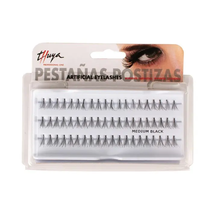 Thuya Pestañas Postizas Medium por Grupos - Extensiones de Pestañas en Grupos para una Mirada Intensa - 1