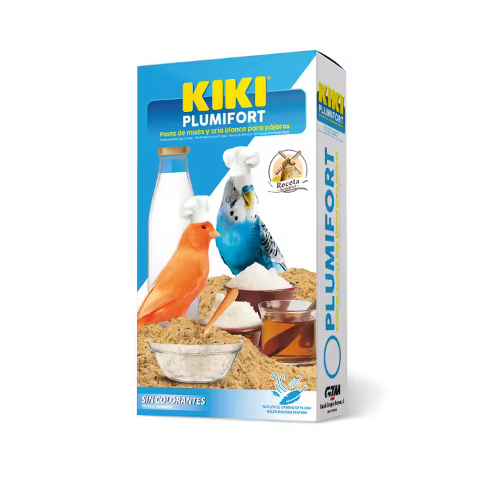 Kiki Plumifort - Pasta de Muda y Cría Blanca Sin Colorantes para Pajaros - 1