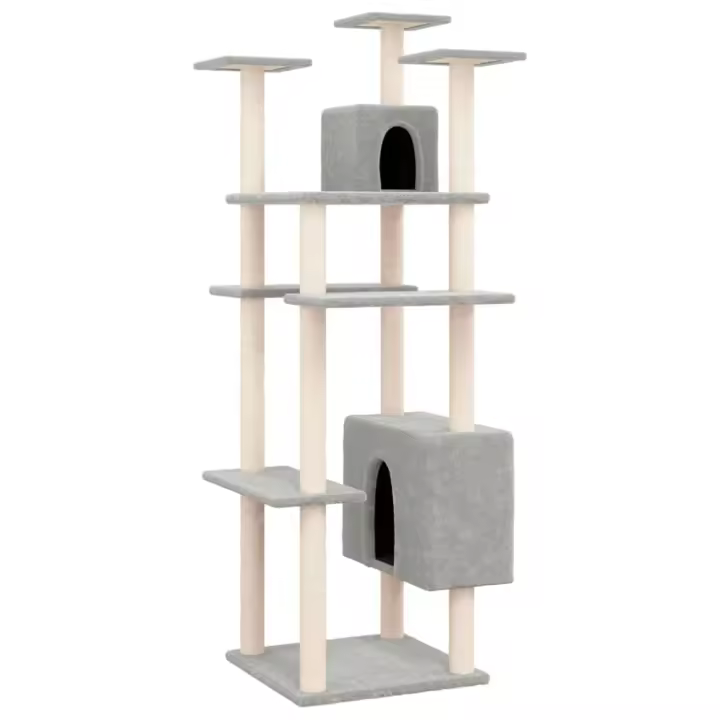 Rascador para Gatos con postes de ISAL gris Claro 162 cm - 1