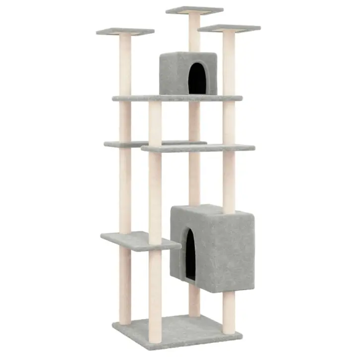 Rascador para Gatos con postes de ISAL gris Claro 162 cm - 1