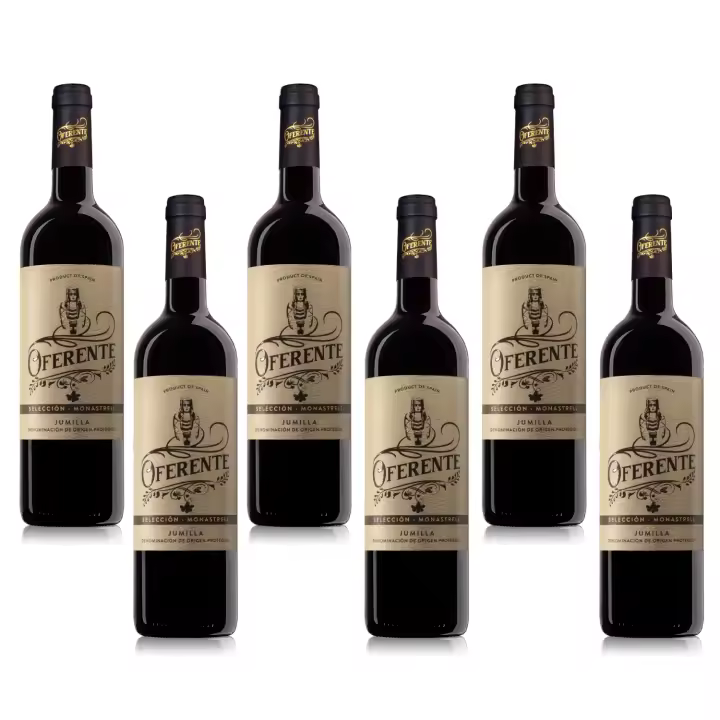 OFERENTE - Vino Tinto Seleccion Santiago Apostol - Vino Tinto D.O Jumilla -Caja de Vino Tinto Selección - Vino Tinto Premium - Pack de Vinos Selección - Vino Tinto de Calidad - 6 Unidades de 750 ml - 1