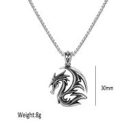 Collar Colgante De Dragón Flamejante Clásico En Acero Inoxidable 316L Para Moteros Joyería Moda Unisex Regalos - details 0