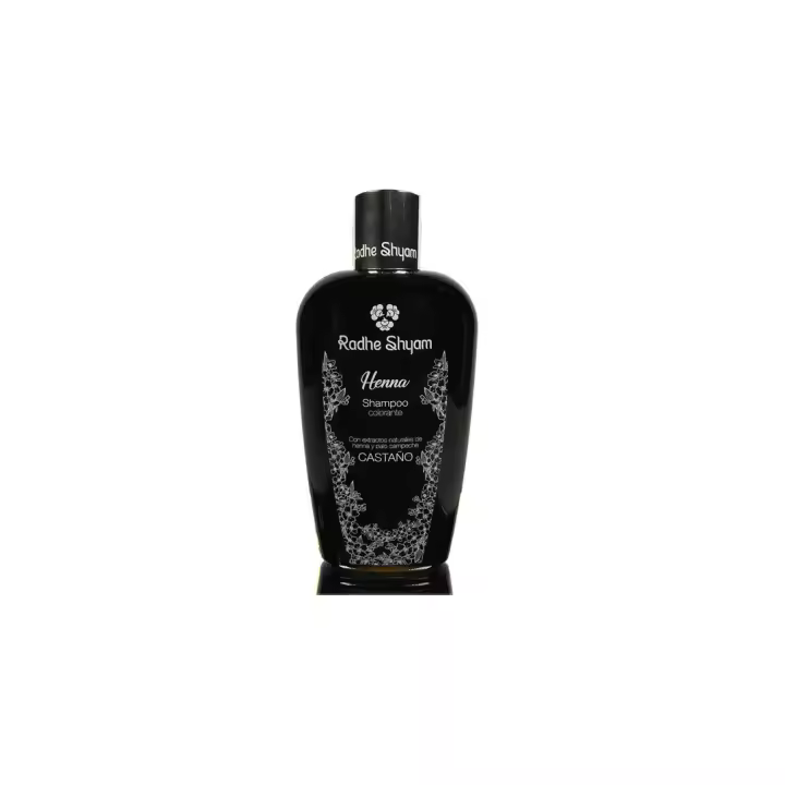 Radhe Shyam Champú Henna Castaño 250 Ml - Mantén el Color de Tu Cabello con Extractos Naturales Ecológicos - 1
