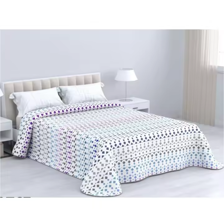 Colcha Decorativa de Microfibra Reversible, Ideal para Verano - Atenea Gris - 1