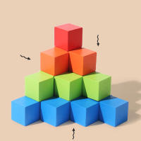 Juego De Bloques De Cubo De Madera Colorido Para Niños 50 Piezas Tablero De Juego De Superficie Y Altura Regalo Educativo Para Niños Aged 4-12 - details 8
