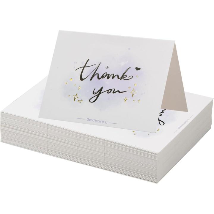 100 Tarjetas de Agradecimiento Personalizadas para Boda y Negocio – Thank You Cards Originales para Clientes, Testigos y Detalles de Bodas – Ideal para Pequeñas Empresas, Tiendas, Cumpleaños y Eventos Especiales – Diseño Elegante y Divertido