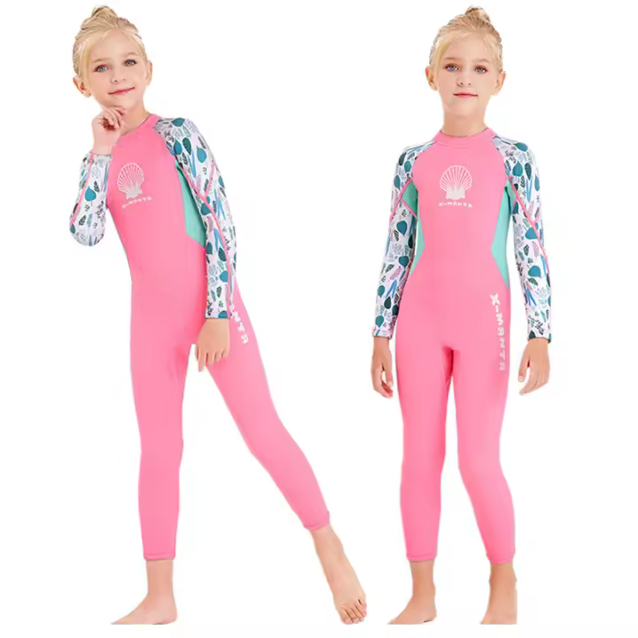 Traje De Baño De Neopreno 2.5MM Para Niñas Traje De Natación Térmico Con Manga Larga Para Natación Y Surf Ropa De Medusa - 1